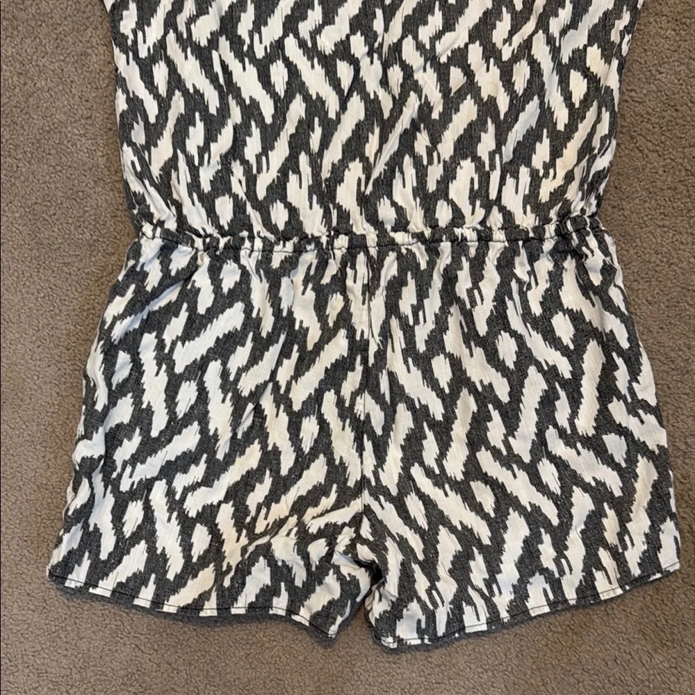 J. Crew Black and White Patterned Romper